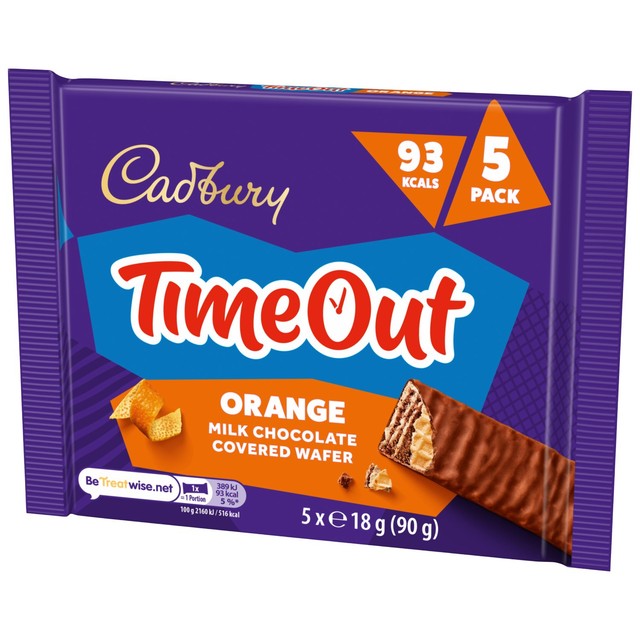 Cadbury Timeout orange chocolate wafer multi-pack, UK version