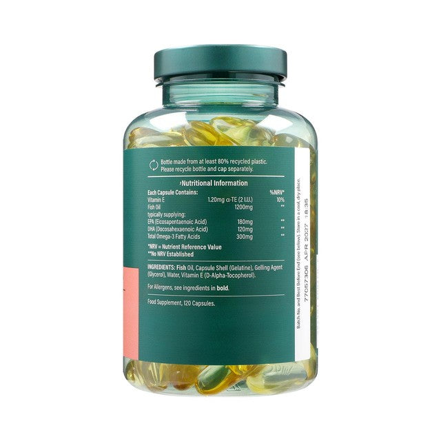 Holland & Barrett Omega 3 Fish Oil softgel capsules 120 pack, UK version
