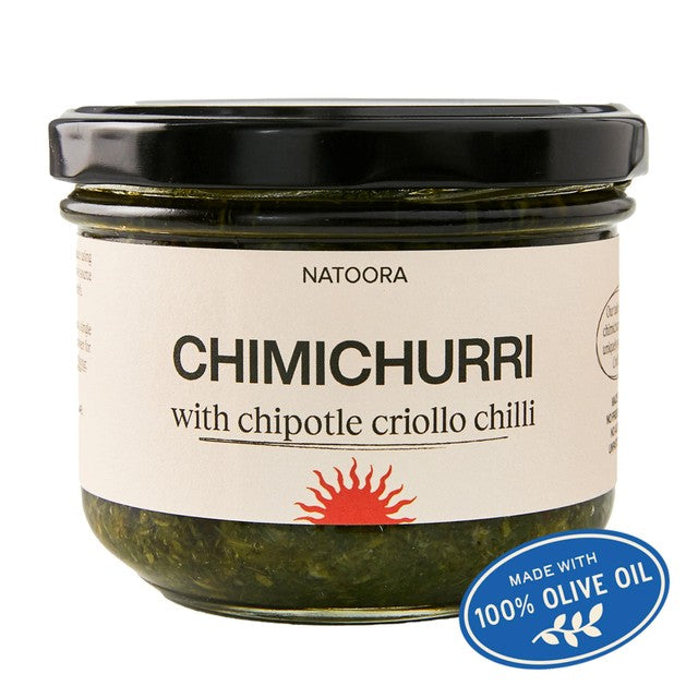 Natoora chimichurri sauce with chipotle chillies 170g, imported from the UK