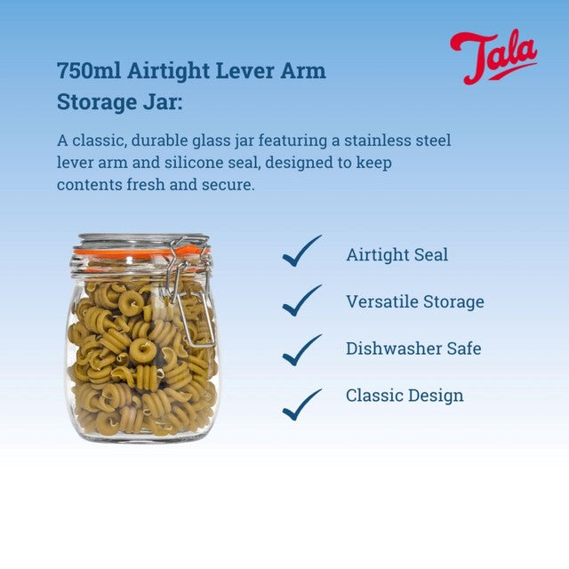Tala 750ml airtight lever arm storage jar (British brand)