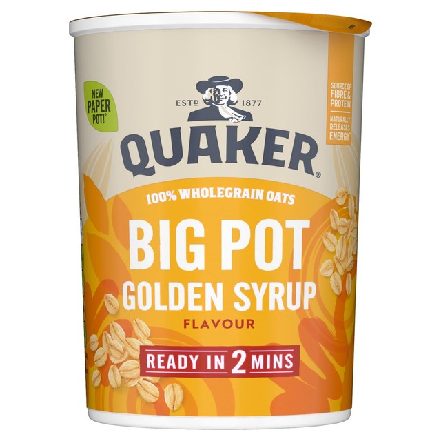 Quaker golden syrup porridge pot cereal 76g, imported from the UK