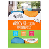 Greener Cleaner window microfibre cloth kit 2-pack, UK version
