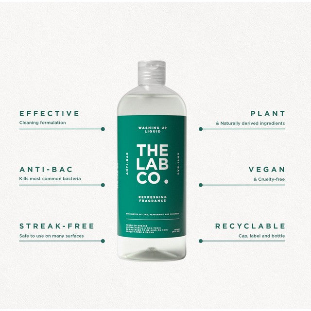 The Lab Co. Refreshing washing up liquid 750ml (British brand)