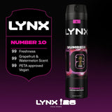 Lynx Number 10 antiperspirant deodorant aerosol - British product
