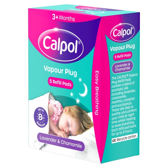 Calpol Vapour Plug Refill Pads Lavender Chamomile 5 Pack - British product