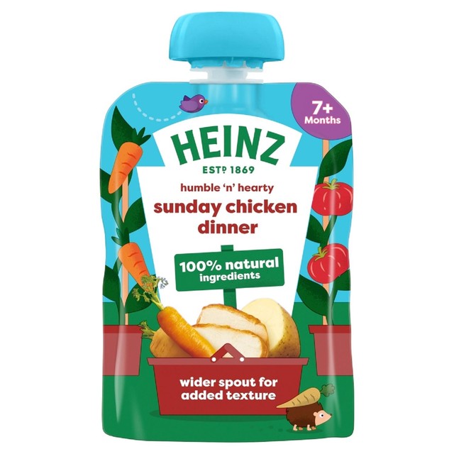 Heinz Sunday Chicken Dinner baby food pouch 130g, UK version