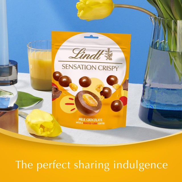 Lindt Sensations Crispy Corn chocolate pouch 140g, imported from the UK