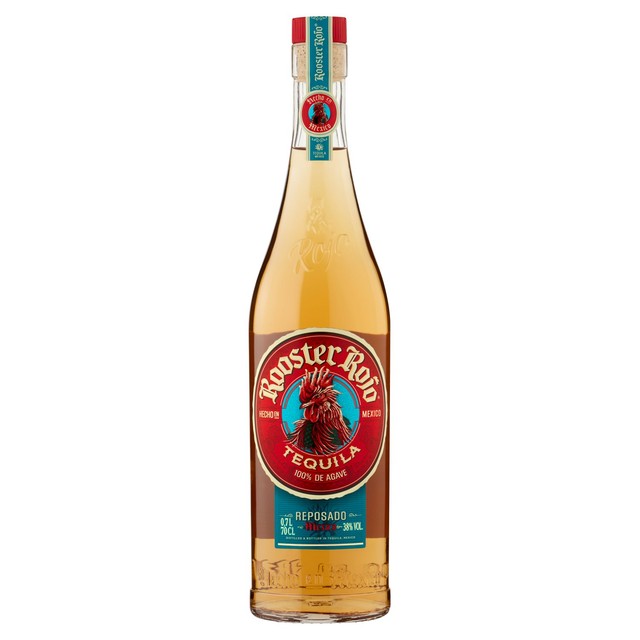 Rooster Rojo tequila reposado 70cl, imported from the UK