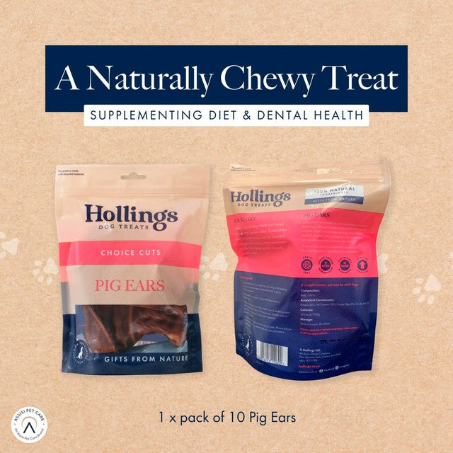 Hollings Pigs Ears dog treats 10 per pack, UK version