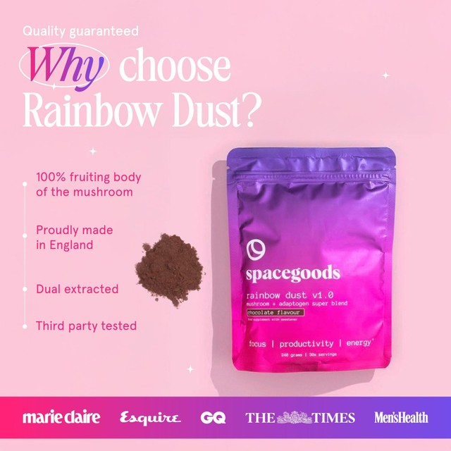 Spacegoods Focus Mushroom Coffee chocolate flavour pouch - British brand