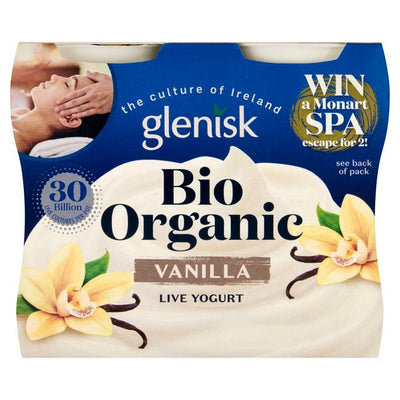 Sainsburys Glenisk Bio Organic Vanilla Live Yogurt 4x125g- Buy online at McGrocer