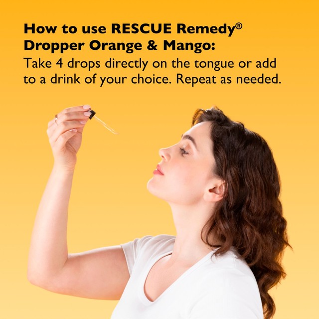 Nelsons Rescue Orange & Mango Dropper flower remedy, imported from the UK