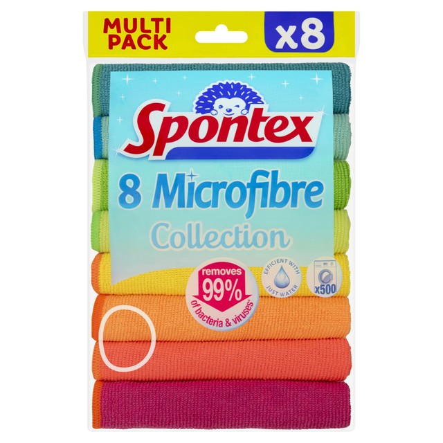 Spontex microfibre cloths 8 pack (British brand)