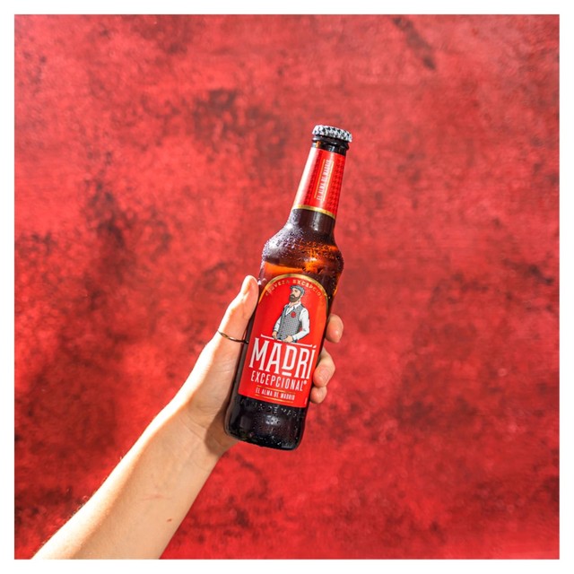 Madri Excepcional lager beer 24 x 330ml bottles, imported from the UK
