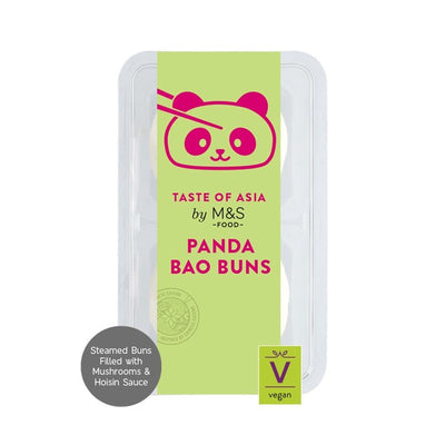 M&S Panda Bao Buns Taste of Asia Vegan Steamed Buns 120g
