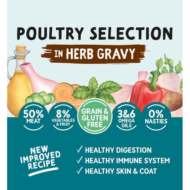 Naturo poultry variety dog food 6x390g, imported from the UK