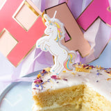 Talking Tables unicorn birthday cake candle (British brand)