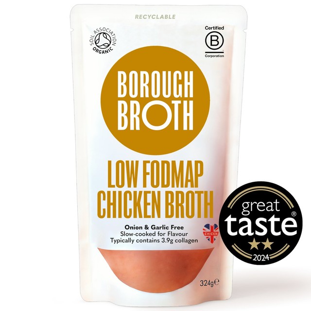 Borough Broth low FODMAP chicken bone broth 324g - British product