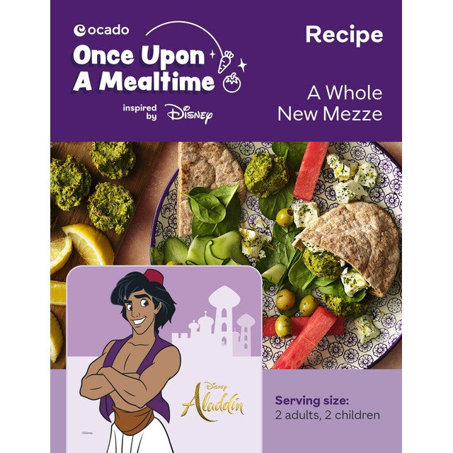 Ocado Disney Aladdin-Themen Mezze Rezeptkarte, britische Version