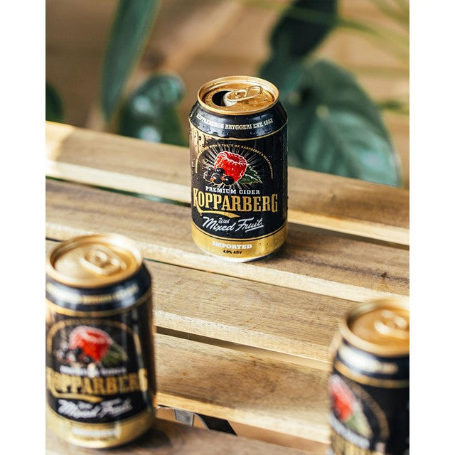 Kopparberg blandet fruktcider med smak av eple, bringebær og solbær 10 x 330 ml, britisk versjon