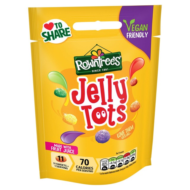Rowntree's Jelly Tots jelly sweets 150g, imported from the UK