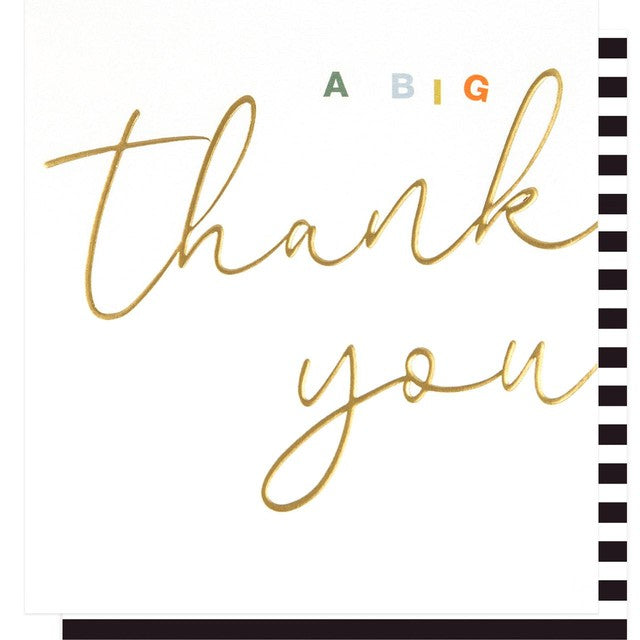 Caroline Gardner Thank You Card Gold Calligraphy 14cm - British product