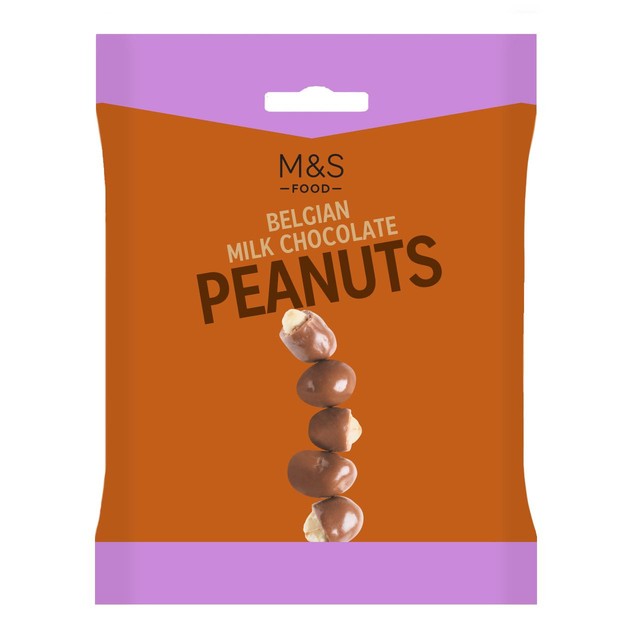 M&S Belgian milk chocolate peanuts 125g, imported from the UK