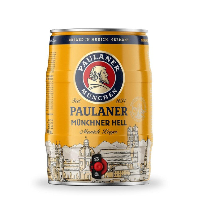 Paulaner Munchner Hell beer 5L mini keg, imported from the UK