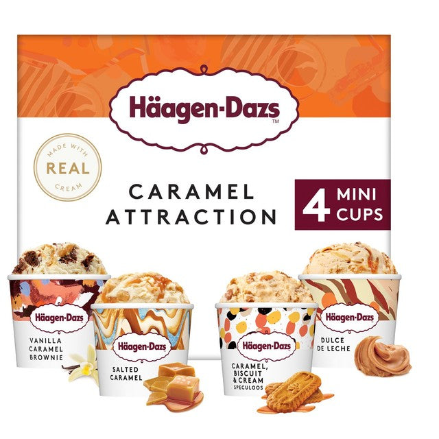 Haagen-Dazs Caramel Collection ice cream mini cups 4x95ml, UK version