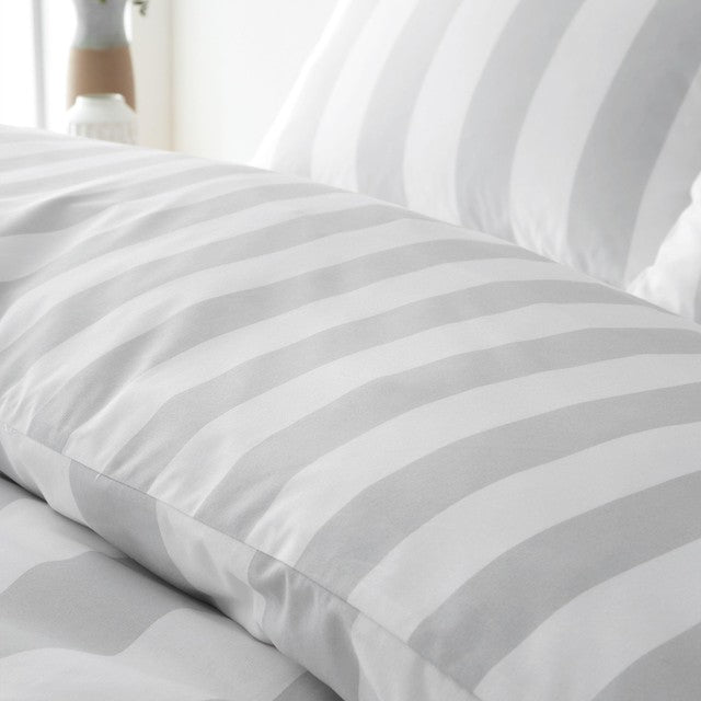 Catherine Lansfield Cove Stripe Silver King Duvet Set - British product