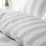 Catherine Lansfield Cove Stripe Silver King Duvet Set - British product