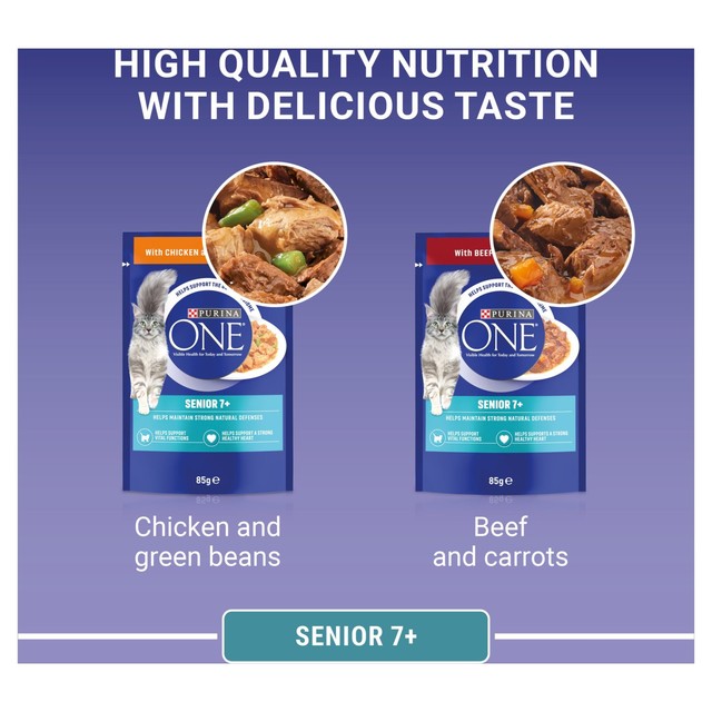 Purina One Senior cat food mixed selection 40x85g, imported from the UK