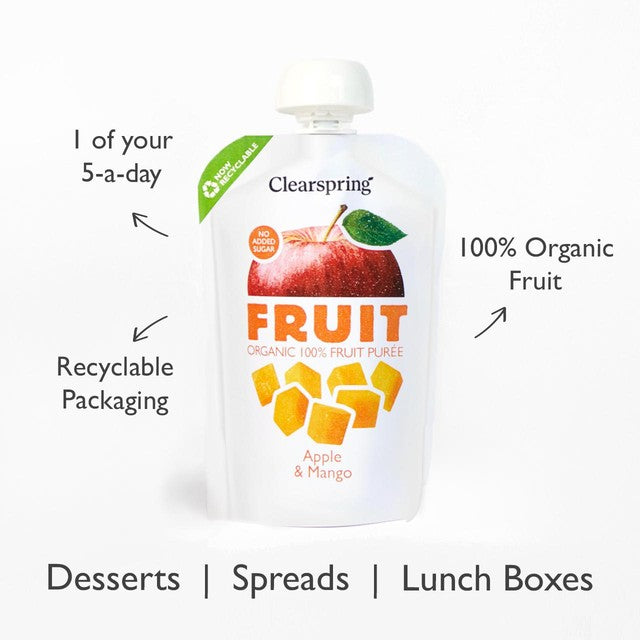 Clearspring fruit puree apple and mango 100g - British product