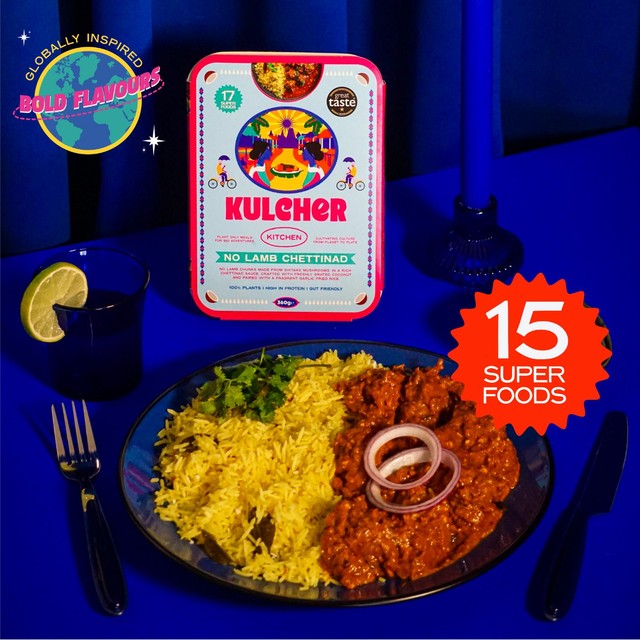 Kulcher No Lamb Chettinad frozen meal, imported from the UK