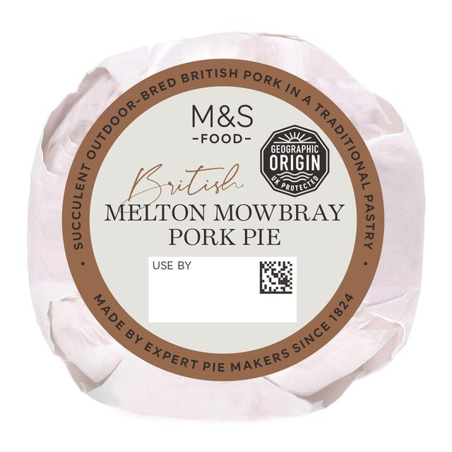 M&S Melton Mowbray pork pie 145g, imported from the UK