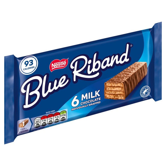 Blue Riband milk chocolate biscuit bars multipack 6 x 18g - British product