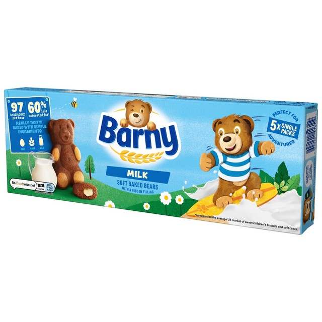 Barny Milk Sponge Bears cake bars 5x25g - British product