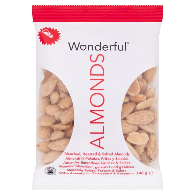 Wonderful blanched roasted salted almonds 140g - British product