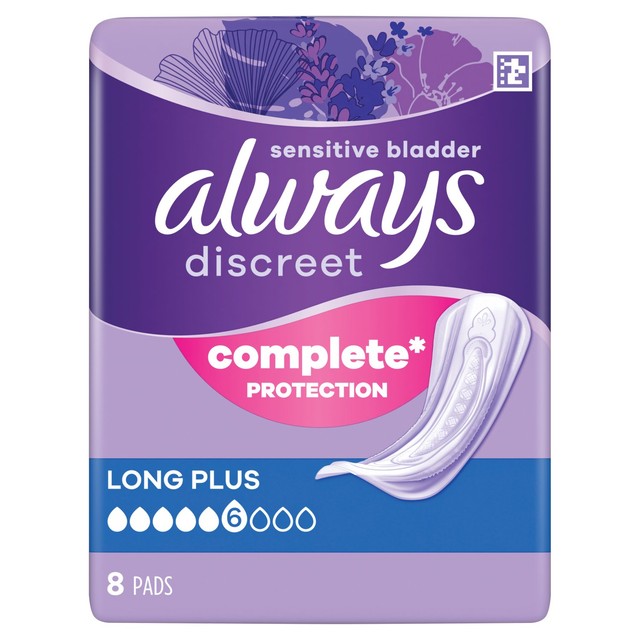 Always Discreet incontinence pads Long Plus - British product
