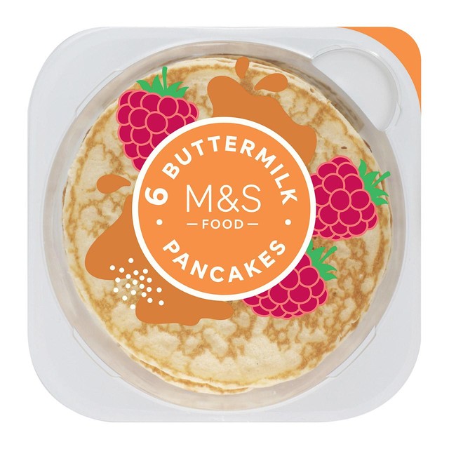 M&S Buttermilk Pancakes 6 Pack 240g, imported from the UK