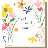 Caroline Gardner floral get well soon card 140 x 146mm - British product