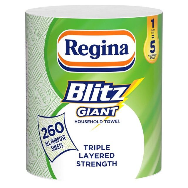 Regina Blitz Giant Kitchen Roll 260 Sheets, imported from the UK
