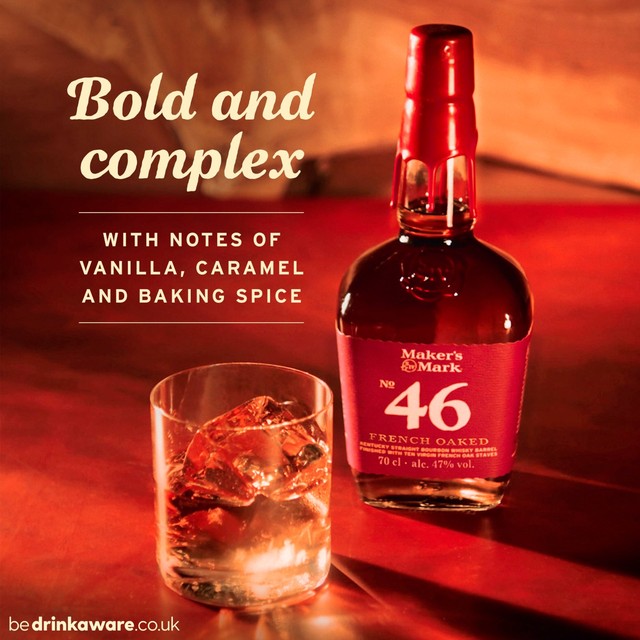 Makers Mark 46 Bourbon Whisky 70cl, imported from the UK