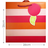 Deva pink stripe medium square gift bag, UK version