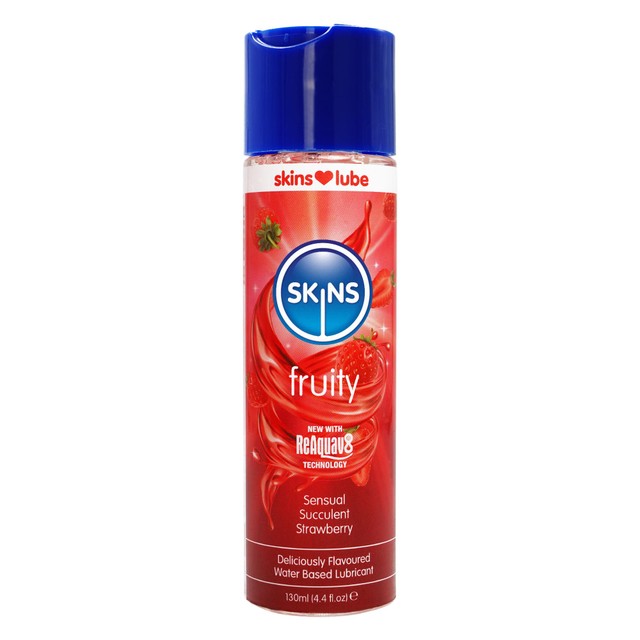 Skins strawberry flavoured water based lubricant 130ml (British brand)