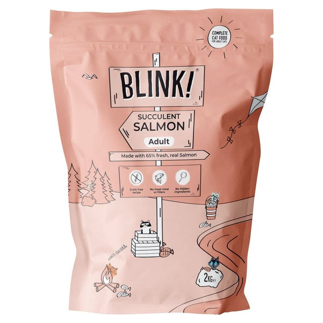 Blink dry adult cat food with fresh salmon 2kg - British product