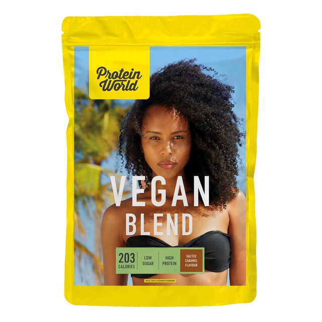 Protein World vegan protein shake salted caramel 1200g, imported from the UK