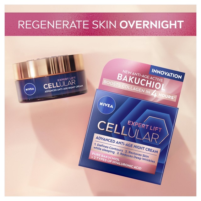 Nivea Hyaluron Cellular Elasticity Filler night cream 50ml, imported from the UK
