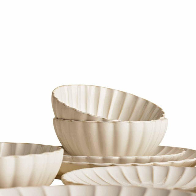 M&S Scallop Natural 12 piece dinner set, imported from the UK