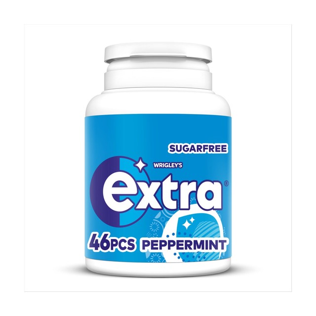 Wrigley's Extra peppermint sugarfree chewing gum bottle 64g - British product